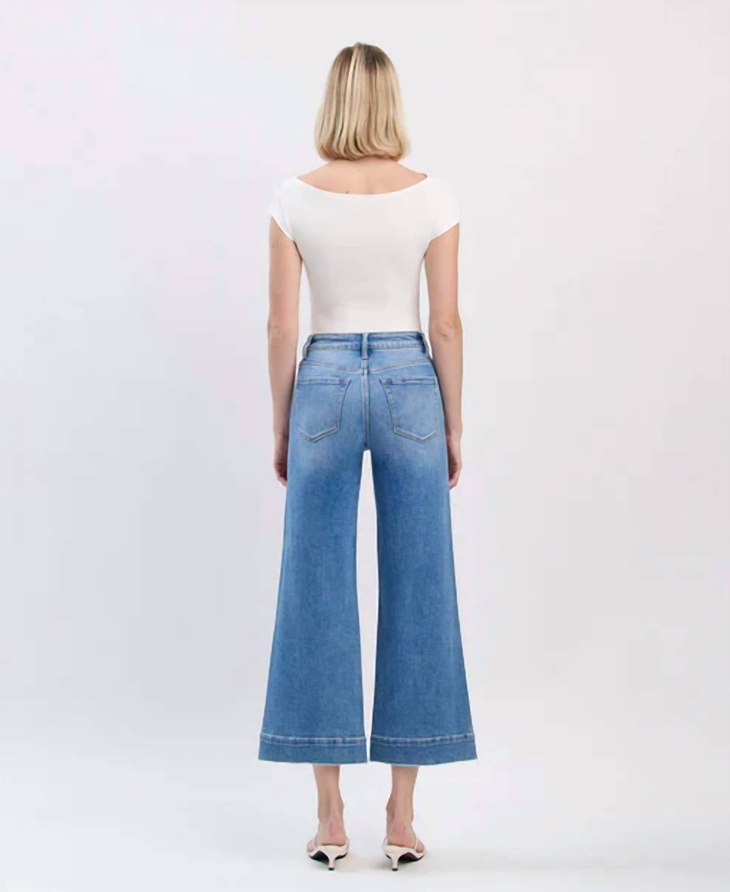 Flying Monkey - High Rise Crop Wide Leg Jeans
