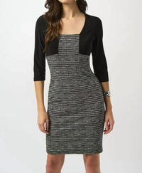 Joseph Ribkoff - Plaid Printthree Quarter Sleeves Sheath Dress