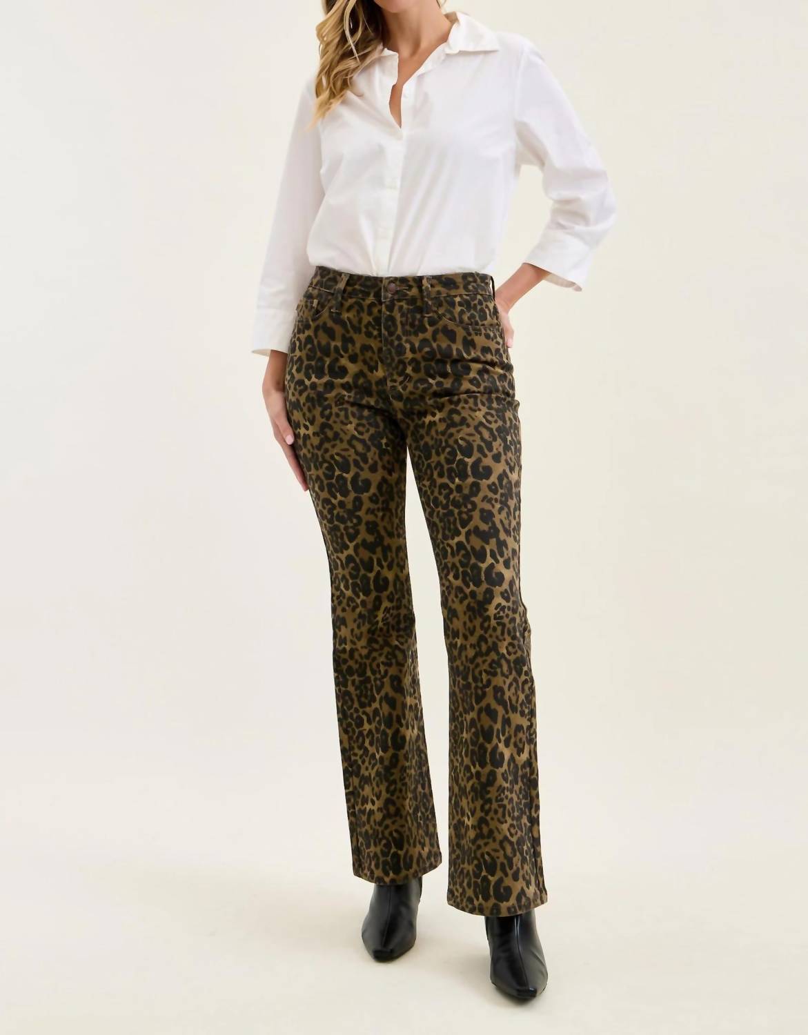 Judy Blue - High Waist Bootcut Print Jeans