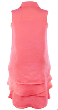 Finley Jasmine Linen Dress in coral - women's dress - alternate view