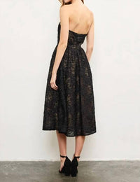 Mustard Seed - Strapless Overlay Lace Midi Dress