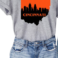 Into The Desert - Women's Cincinnati Bengals Skyline T-shirt