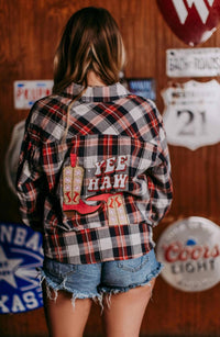 Merigold Kiss - Yee Haw Acid Washed Plaid Flannel Shirt