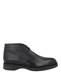 Brioni Men's Desert Leather Ankle Boots in midnight blue - men's shoe - detail view