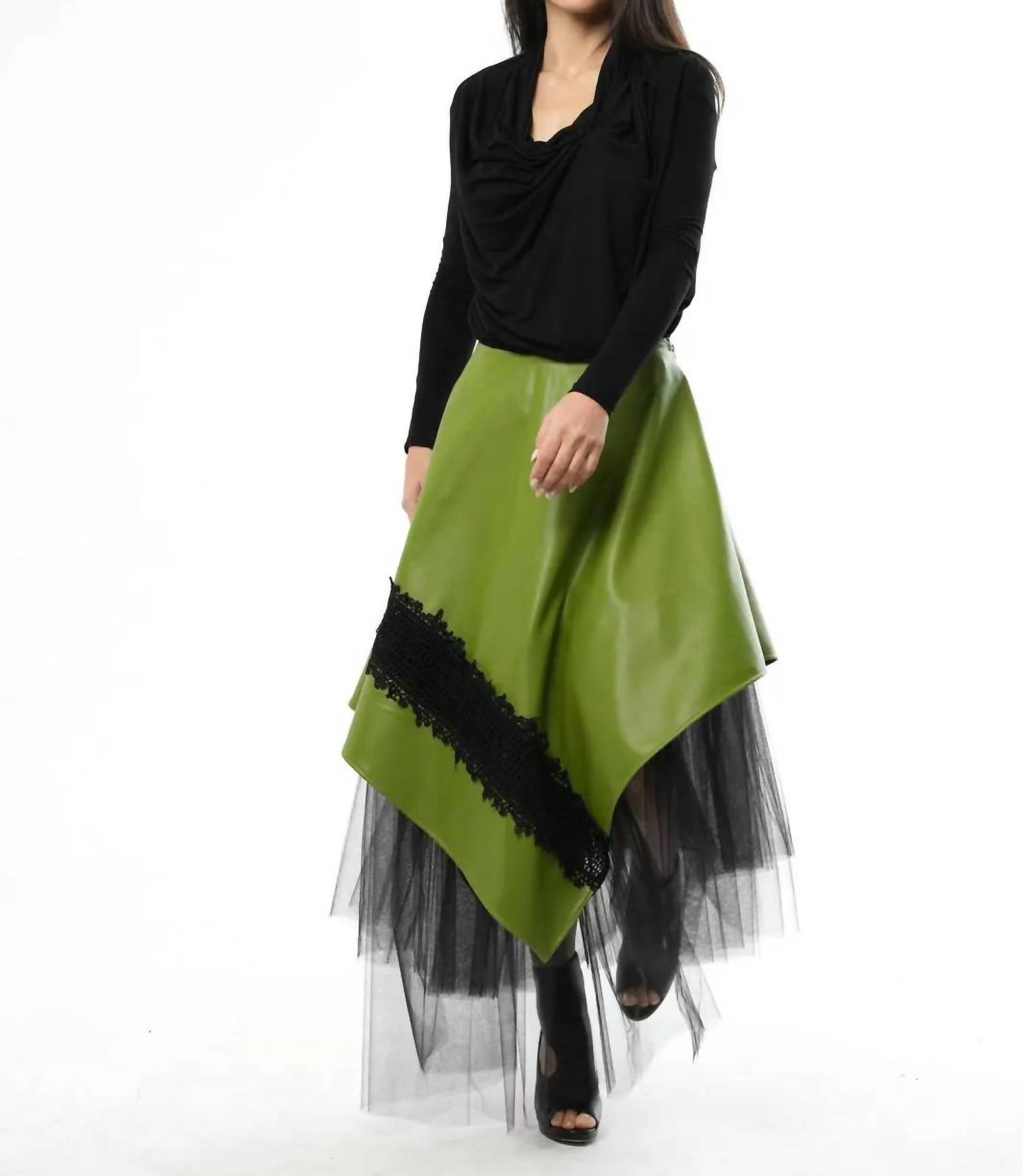 Metamorphoza - Vegan Leather Tulle Skirt
