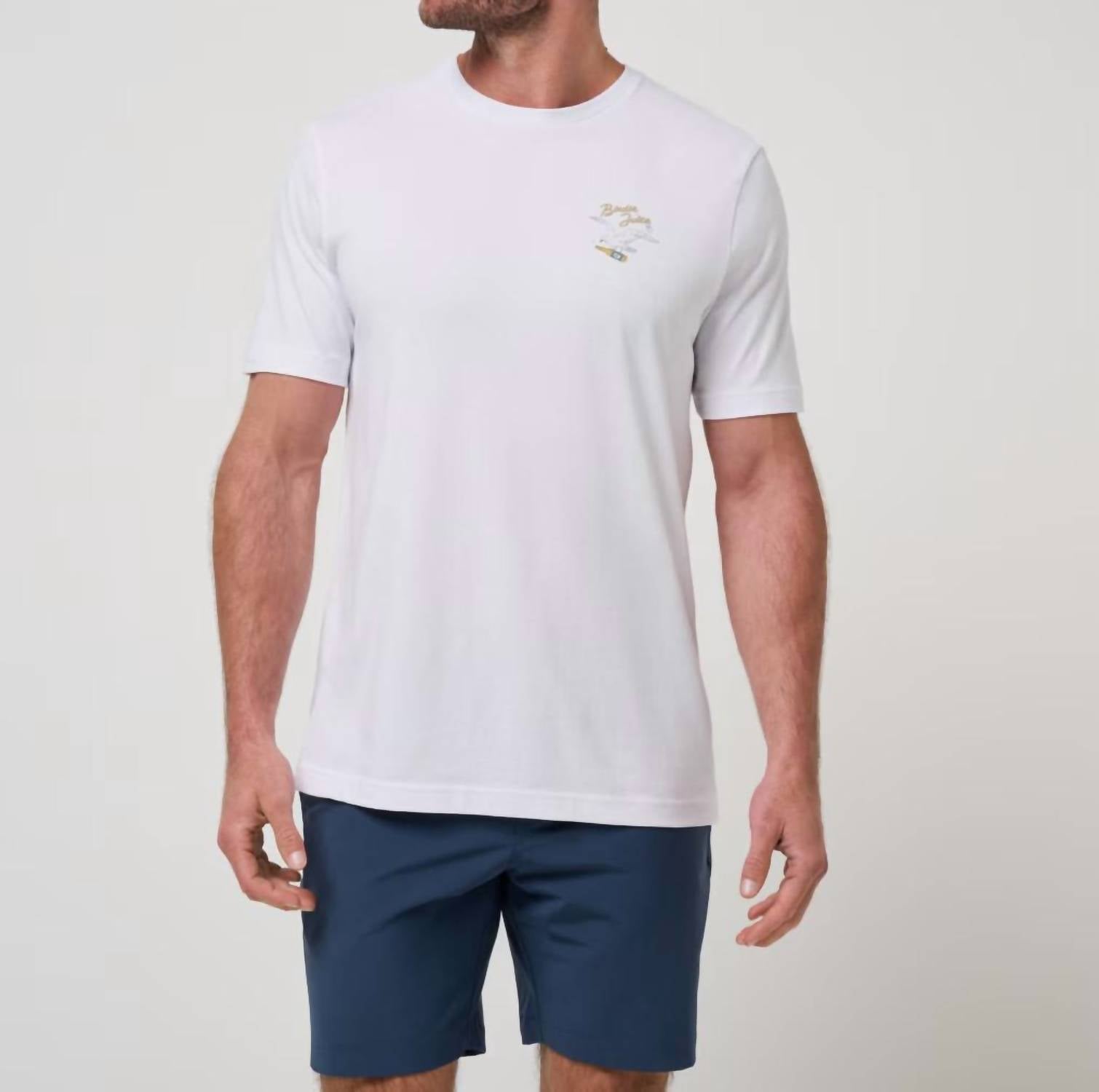 TravisMathew Drink Ticket Short Sleeve Tee in white - men's t-shirt