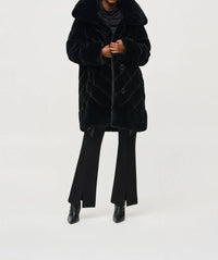 Joseph Ribkoff - Women's Reversible Faux Fur Metallic Coat