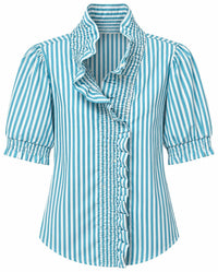 Boho Chic - Women's Striped Ruffle Blouse