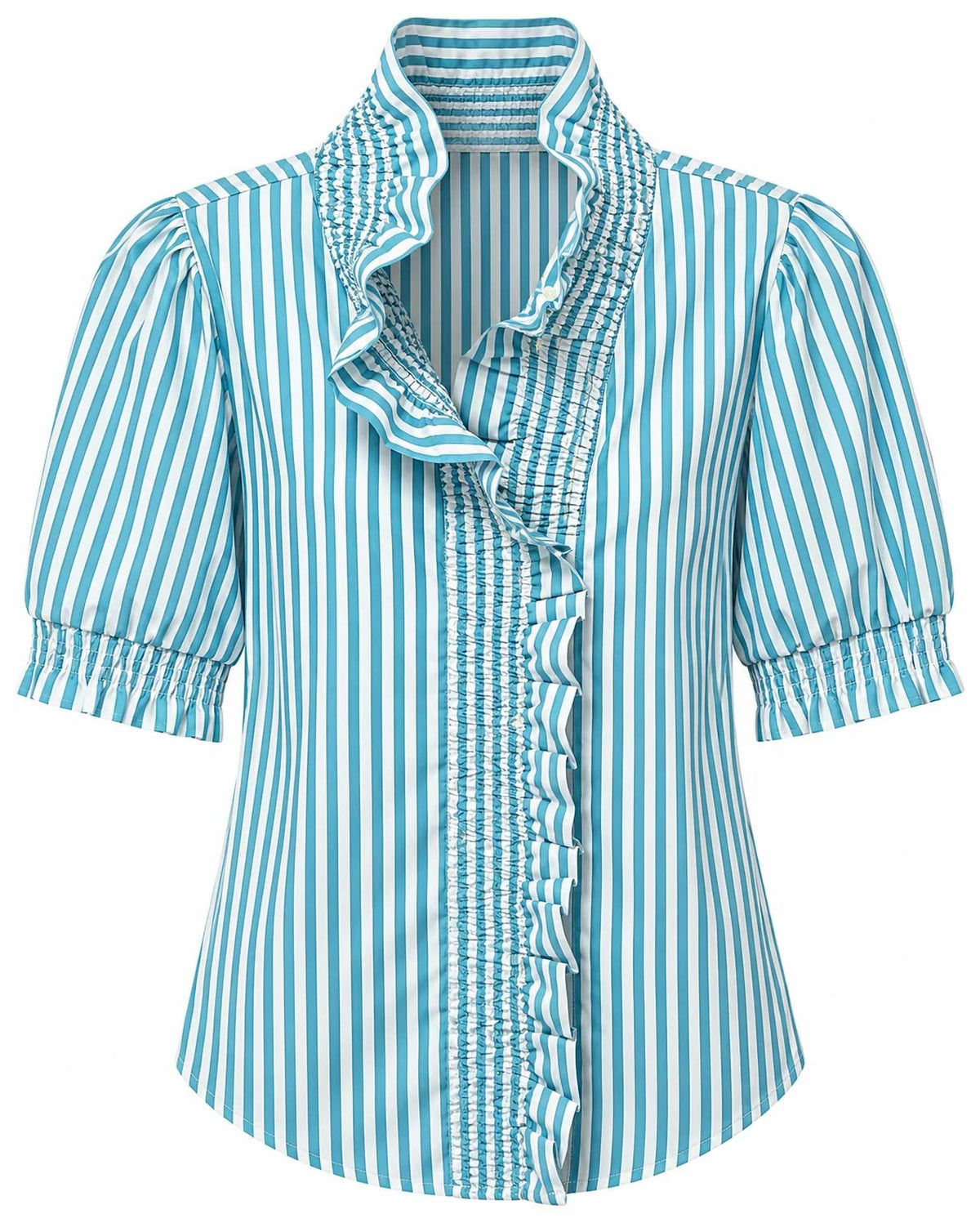 Boho Chic - Women's Striped Ruffle Blouse