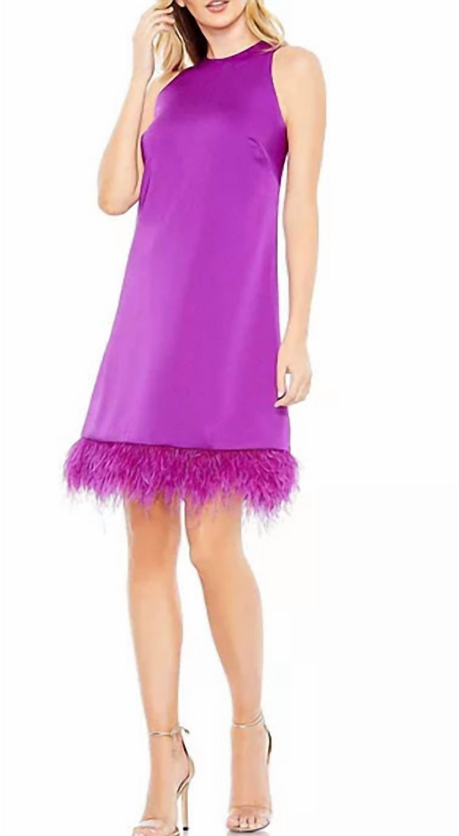 Mac Duggal - Feathered Trapeze Dress