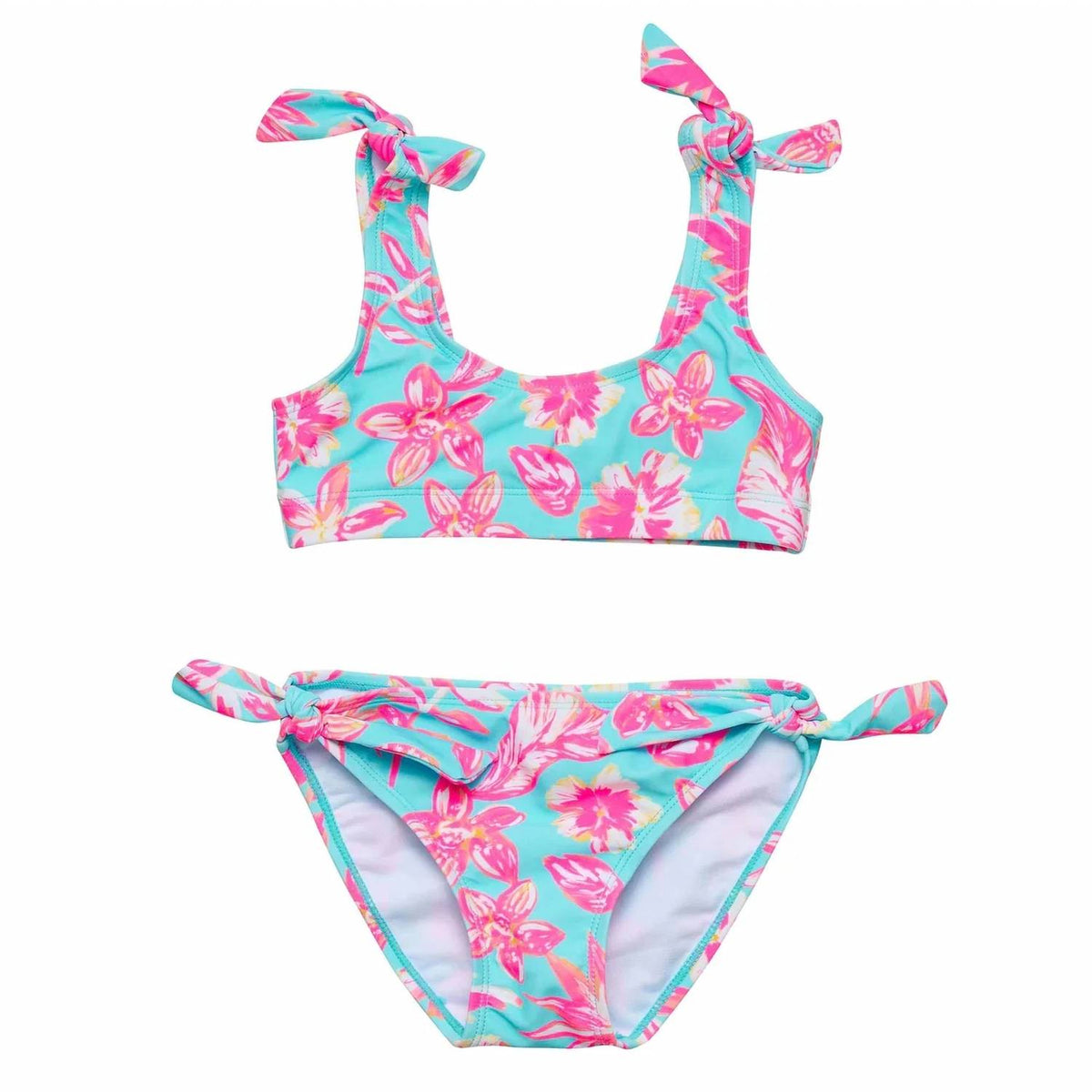 Snapper Rock - Girl's Tropical Glow Recycled Crop Bikini
