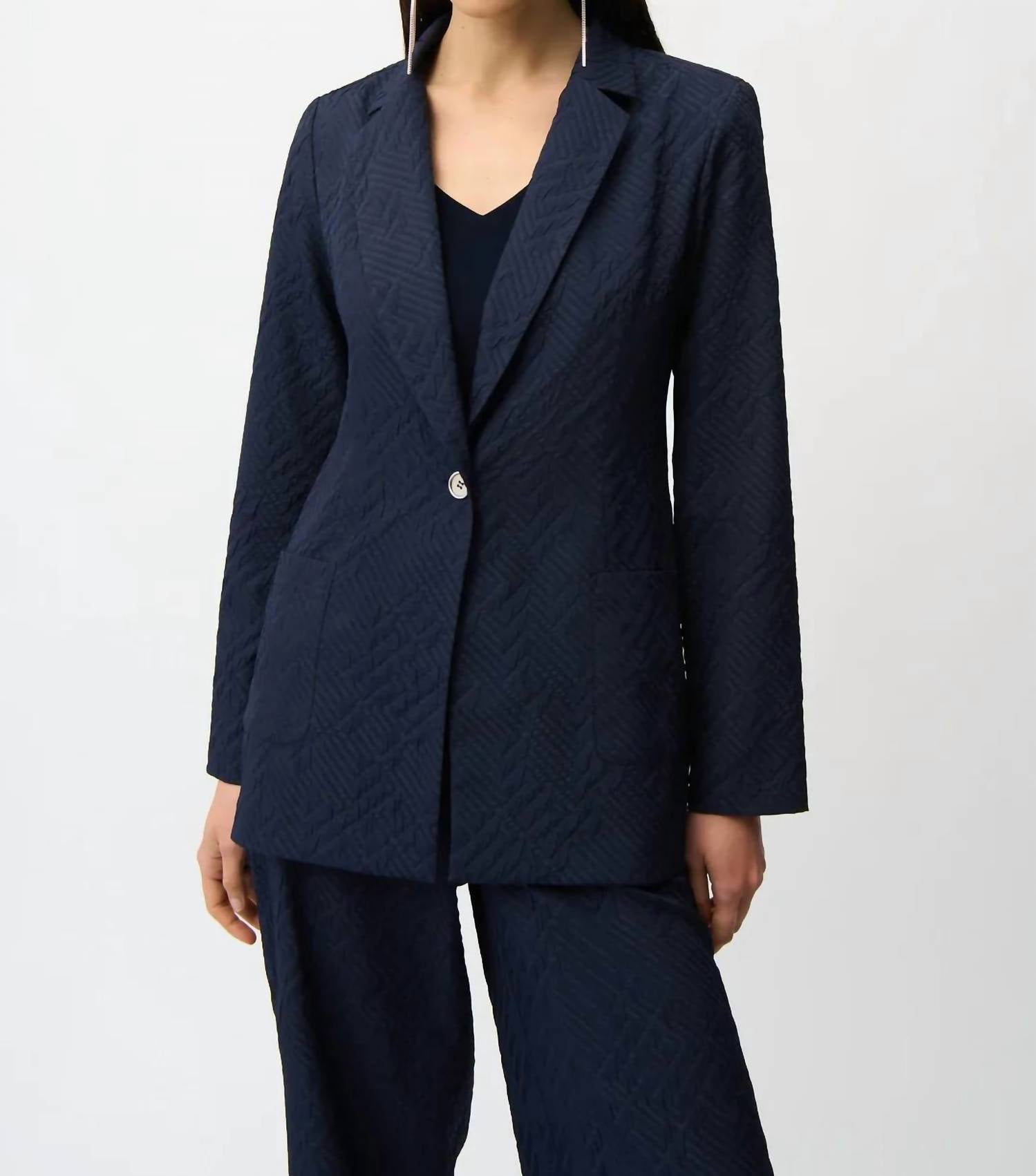 Joseph Ribkoff - Geometric Textured Blazer Jacket