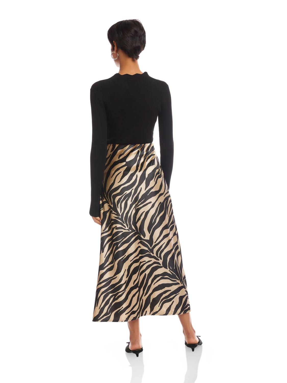 Fifteen Twenty - Evy Side Slit Velvet Bias Skirt