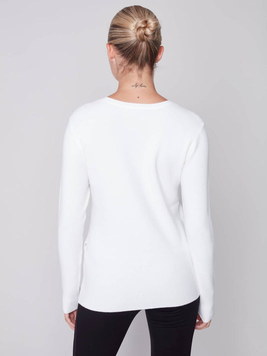 Charlie B - V-Neck Grommet Sweater