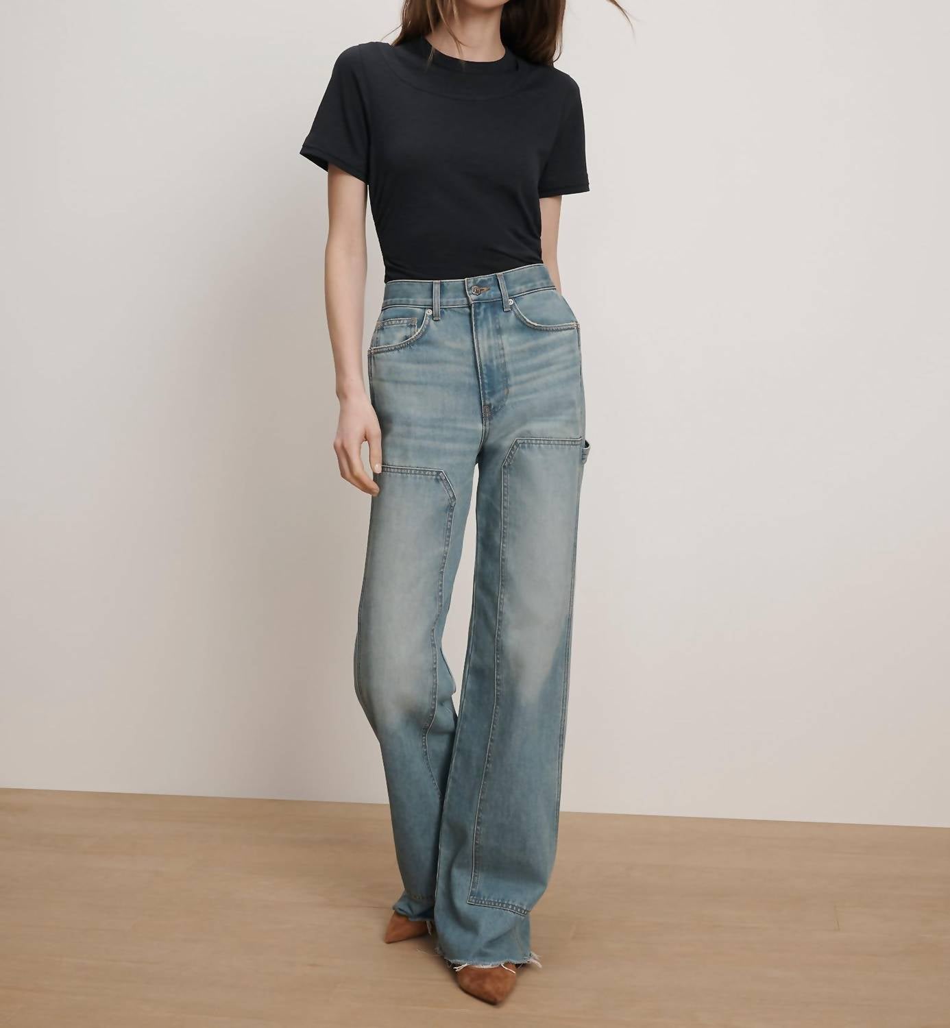 Veronica Beard Damian Top in navy - women's t-shirt