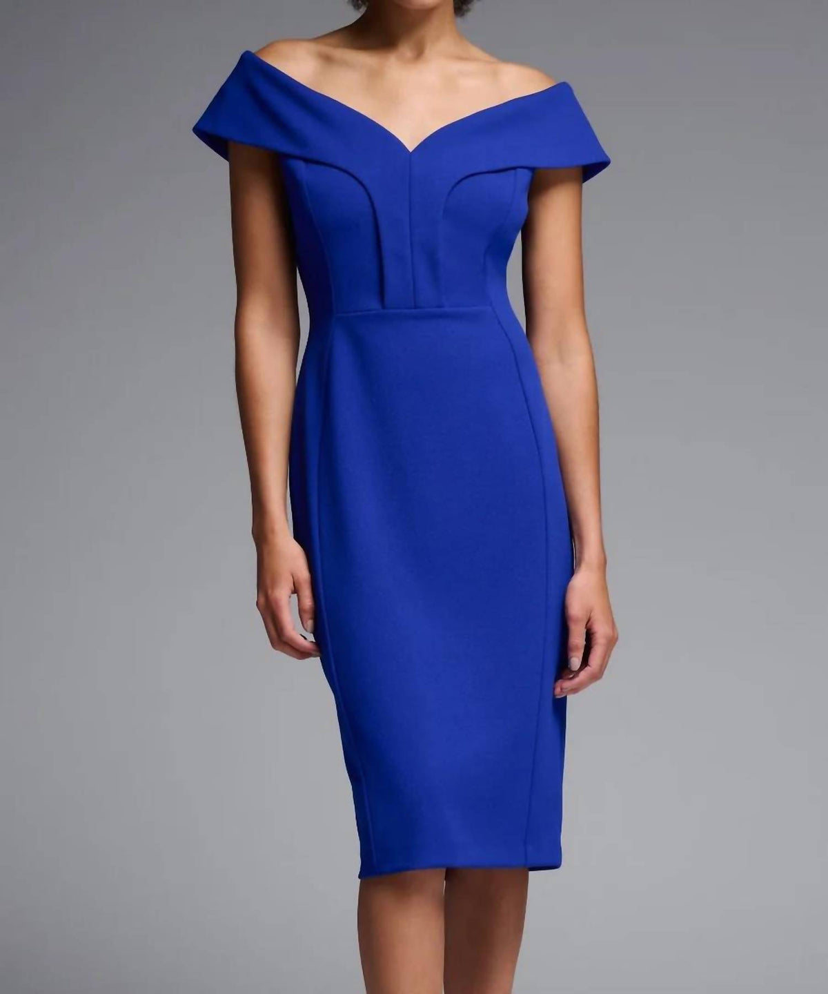 Joseph Ribkoff - Off The Shoulder Scuba Crepe Sheath Dress