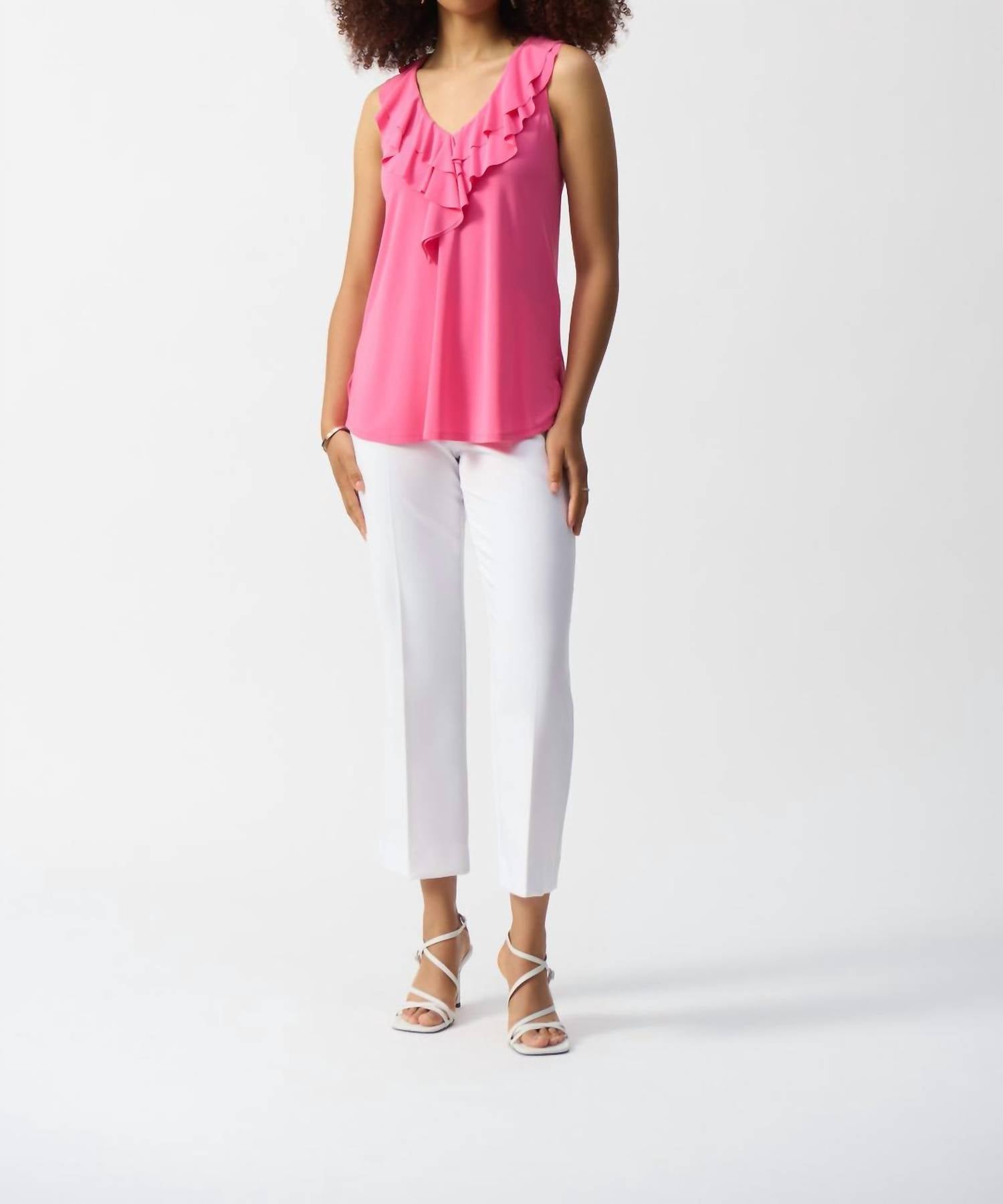 Joseph Ribkoff - Silky Knit Sleeveless Tunic With Ruffles