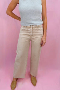 PISTOLA Tate Crop Pants in dune - women's jeans - detail view