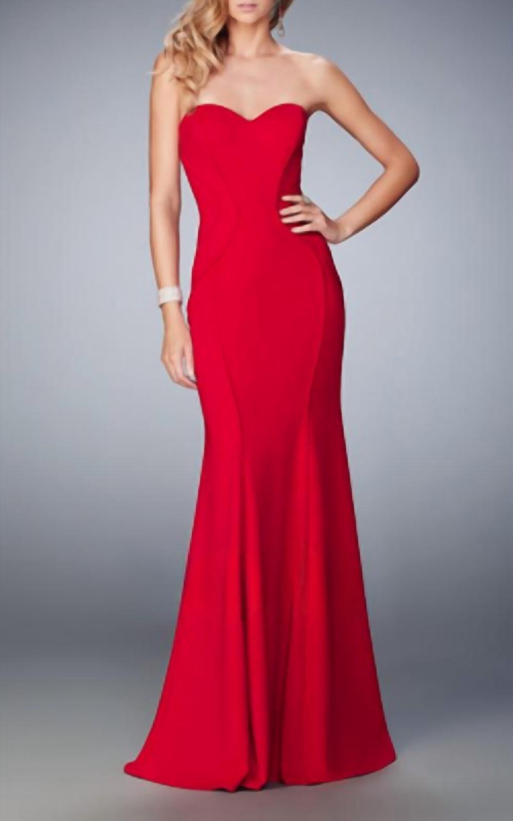 La Femme - Sweetheart Neckline Jersey Gown