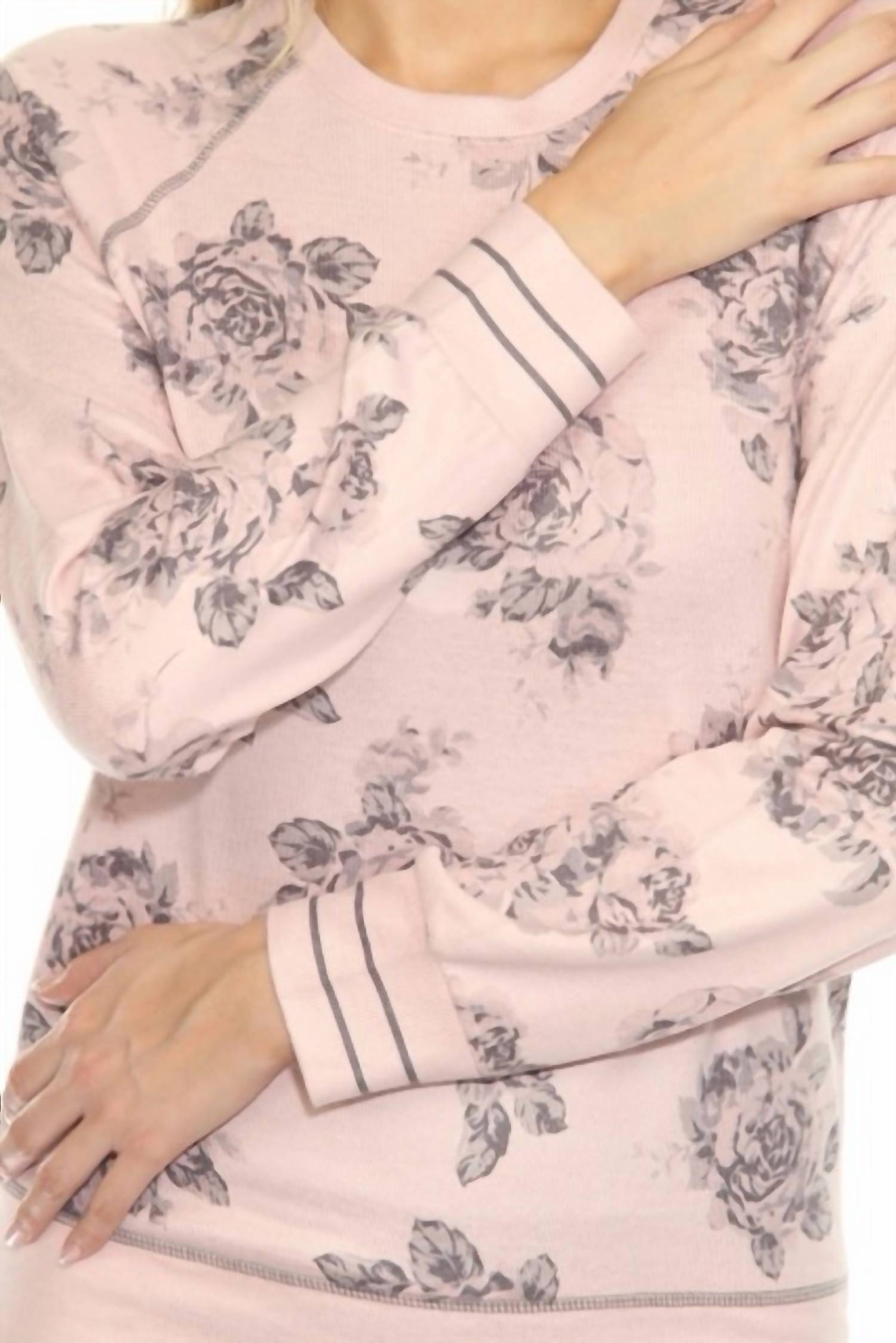 Pj Salvage - La Vie En Rose Long Sleeve Lounge Top