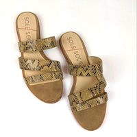 Sole Society - Women's 3 Strap Snake Slide Sandals