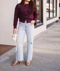 Heartloom - Stripe Cable Knit Cardigan