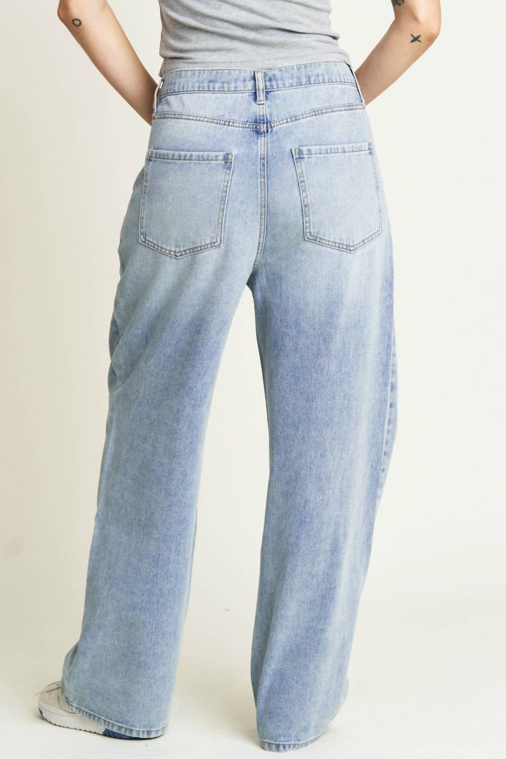 Oliver Logan Thompson Low Slung Trouser in blue - women's jeans - alternate view