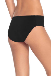 Robin Piccone Ava Twist Bikini Bottom in black - women's swimwear - detail view