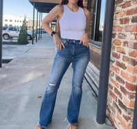 Risen - Kari Distressed Flare Jeans