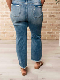 Judy Blue - Women's High Waist Distressed Crop Straight Leg Jeans