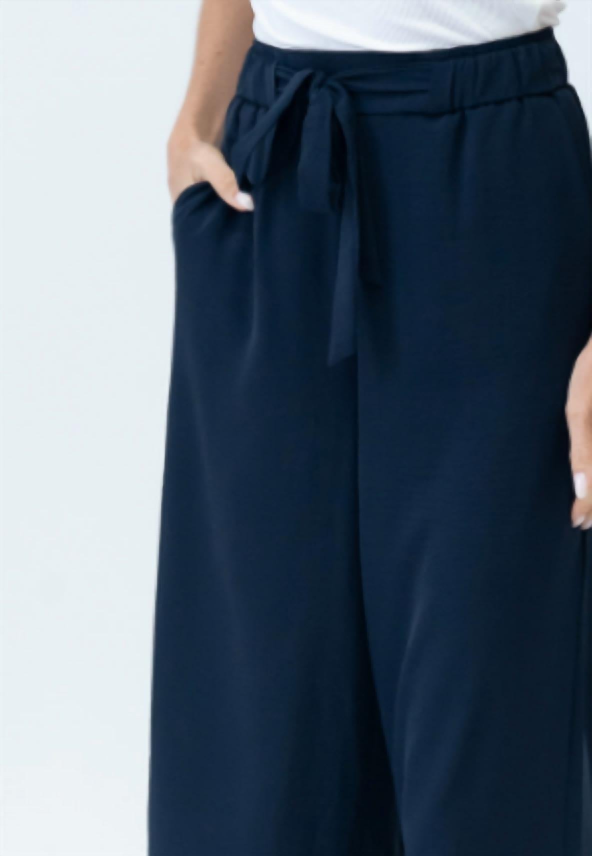 Six/Fifty - Lightweight Drawstring Culotte Pants
