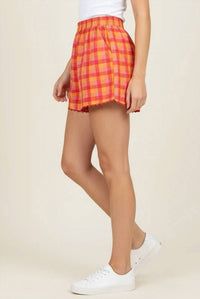 Pinch - Wave Plaid Wide Shorts
