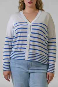 Estheme - Navy Stripe Cardigan - Plus