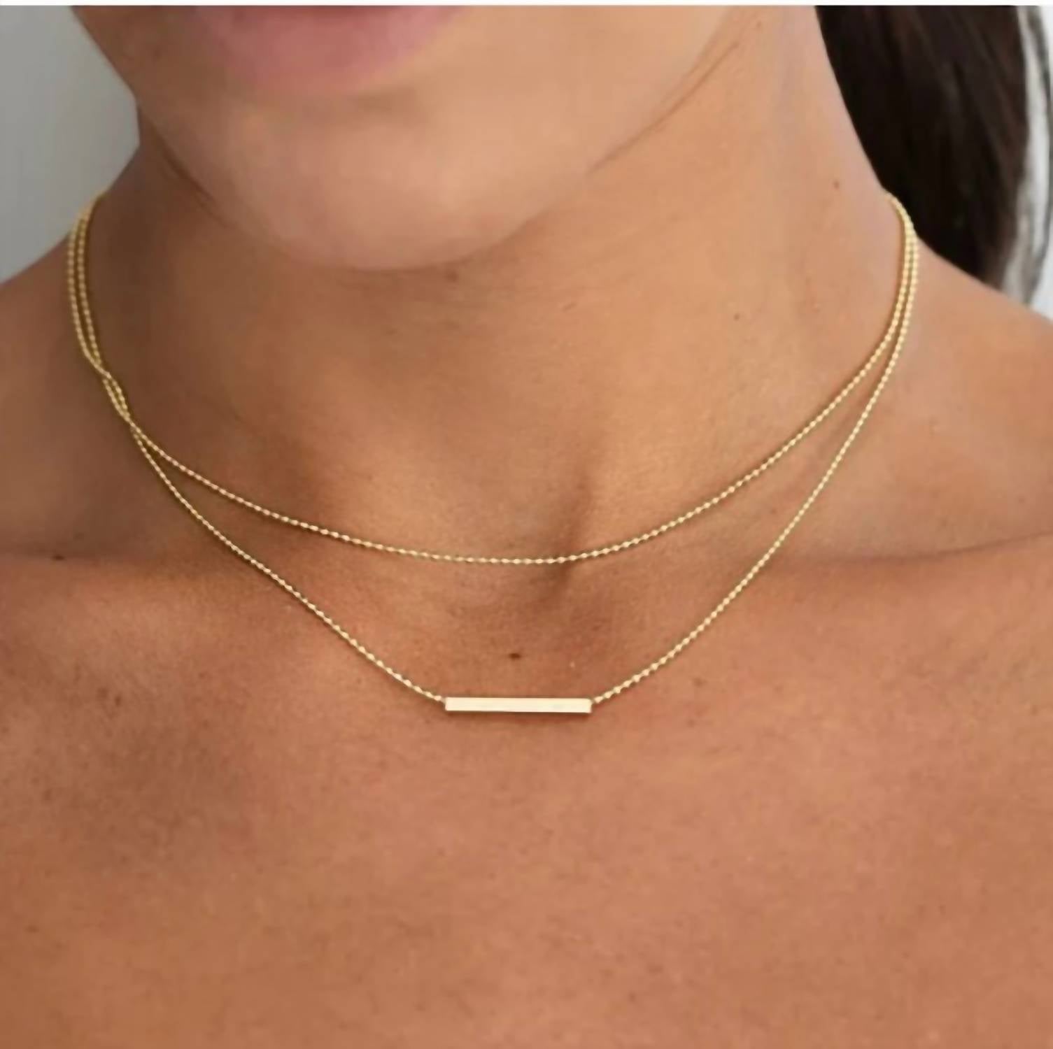 Katie Rae Collection - Women's Dainty Bar Necklace