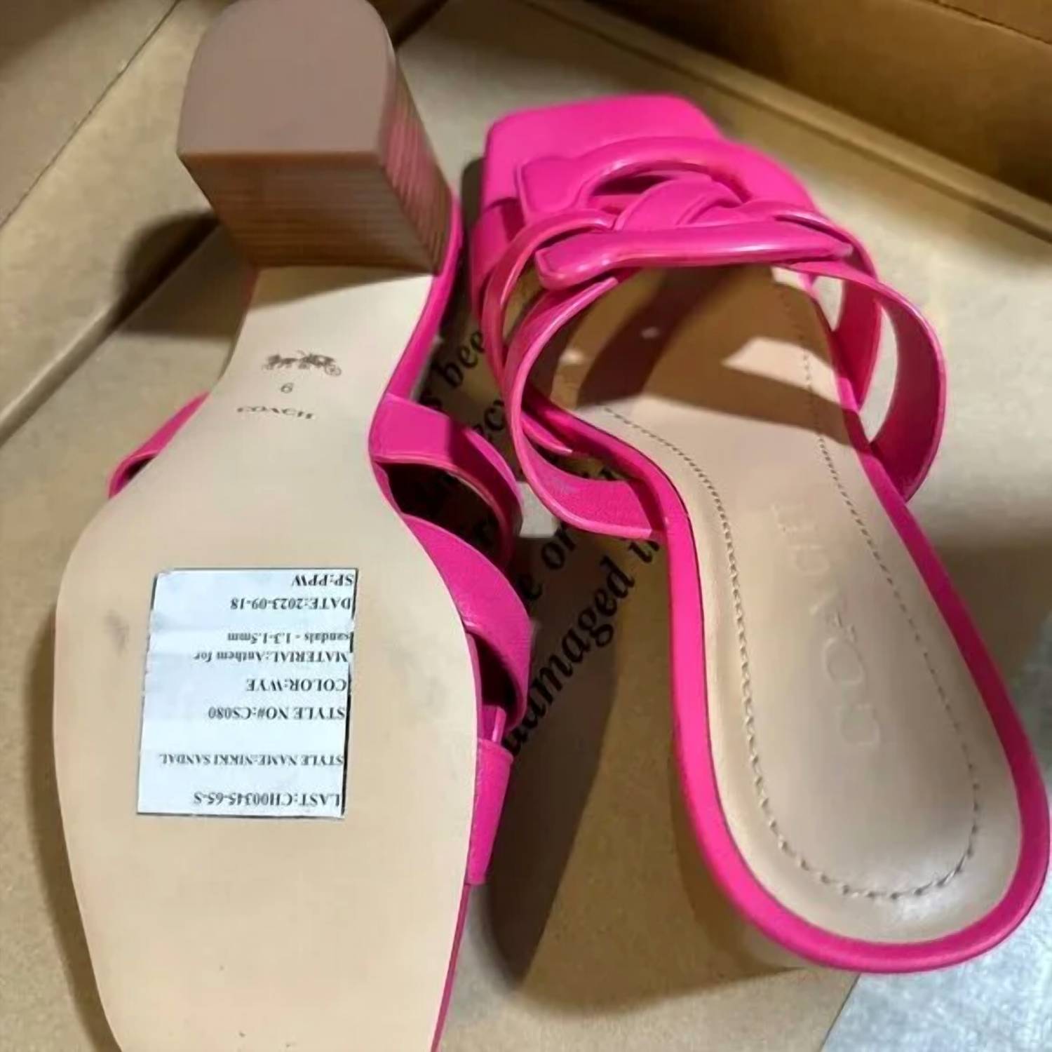 Coach Women's Nikki Leather Sandals in pink tan - women's sandal - view 4