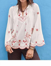 Johnny Was - LANEY SCALLOP BLOUSE