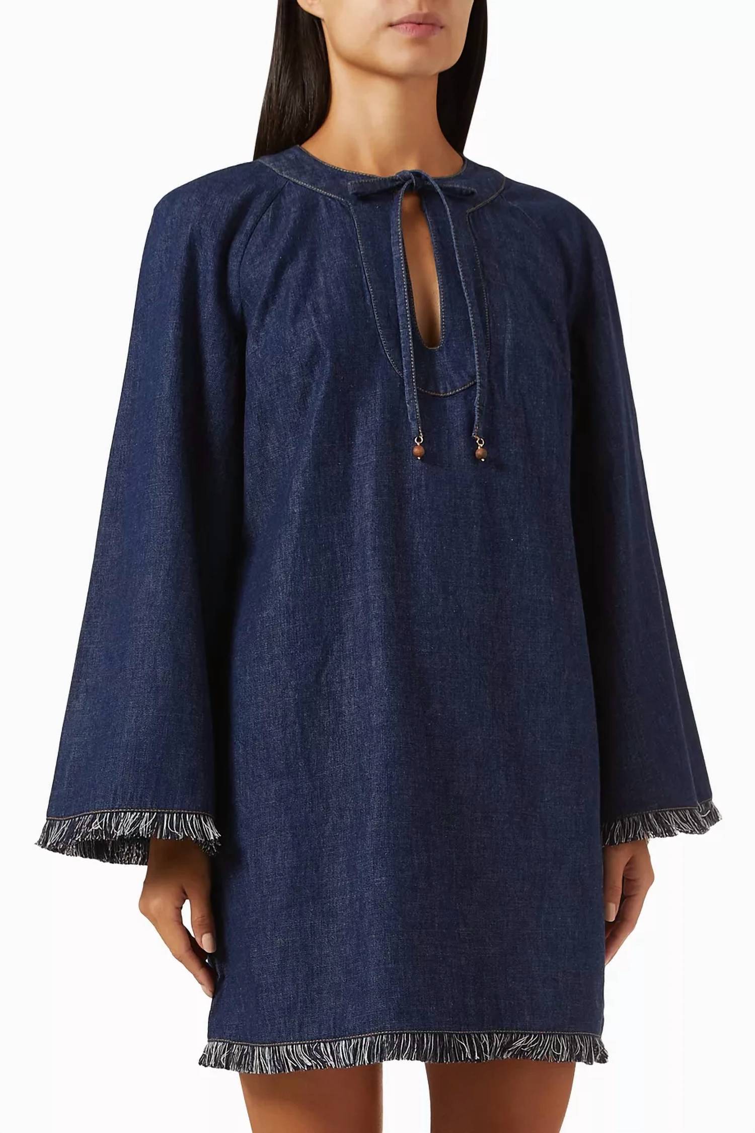 Zimmermann - Rhiannon Fringe Denim Mini Dress