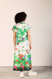 maude vivante Ada Maxi Skirt in forest flutter - women's skirt - detail view