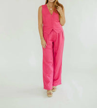 Elan - Jess Pleated Linen Pants