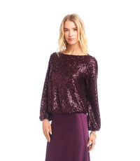 Karen Kane - Blouson Sleeve Sequin Boatneck Top