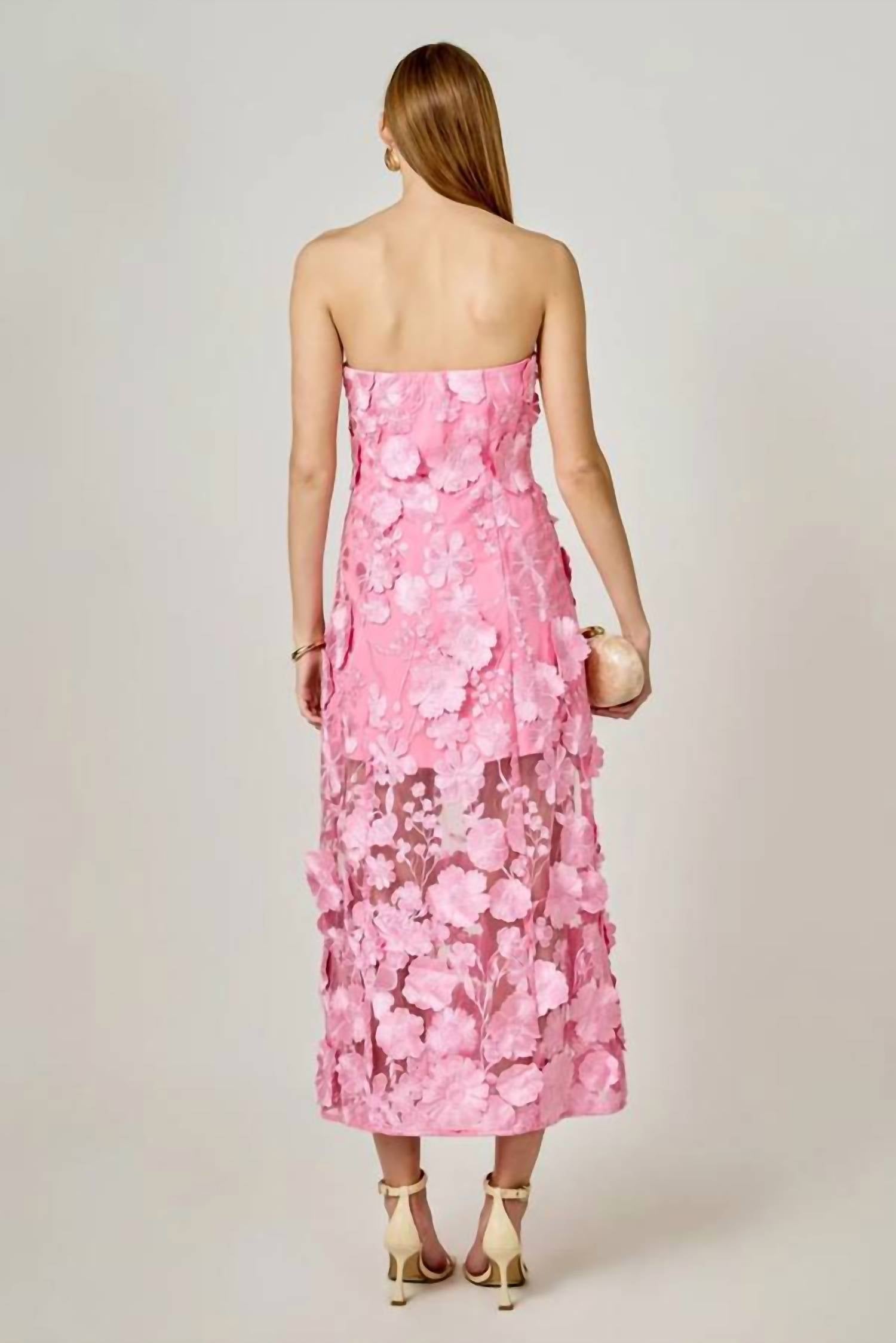 Endless Rose - Floral Embroidery Strapless Dress