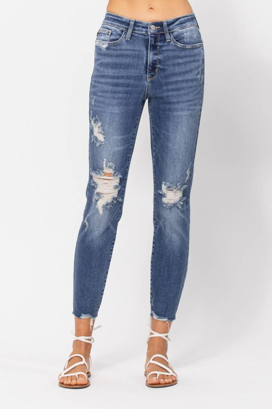 Judy Blue - High Waist Destroyed Relaxed Fit Denim Jeans