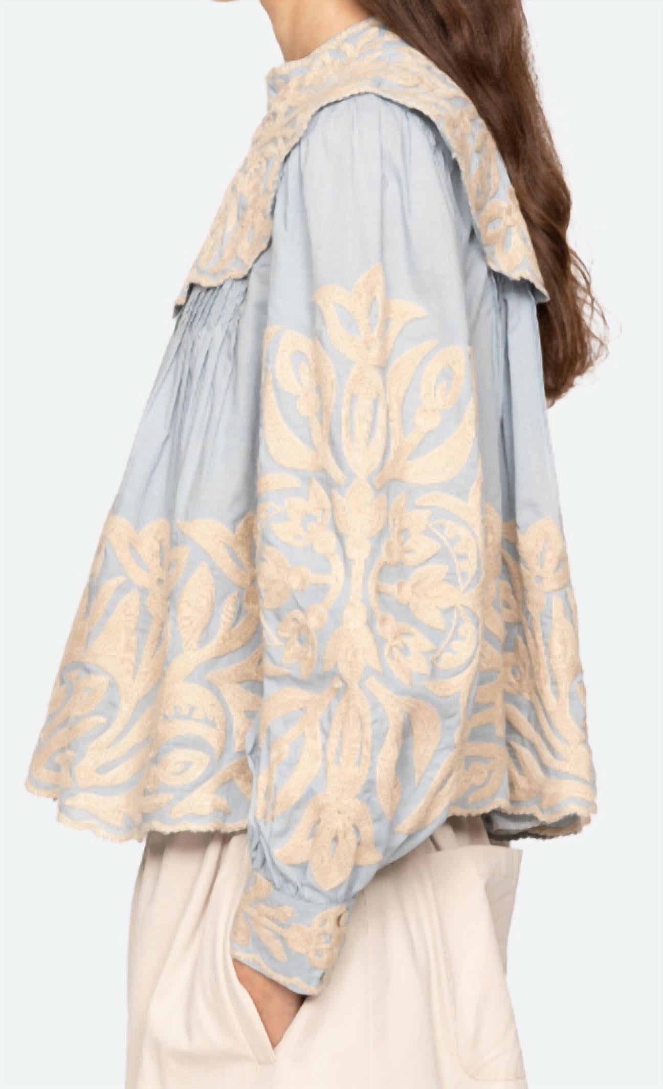 Sea - Alexandra Embroidery Long Sleeve Blouse