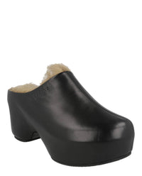Givenchy - Women's Leather And Faux Fur Platform G Clogs