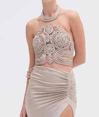Patbo - Dune Jersey Embroidered Top