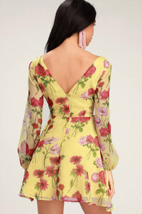 Bb Dakota - Botanical Bae Floral Print Long Sleeve Dress