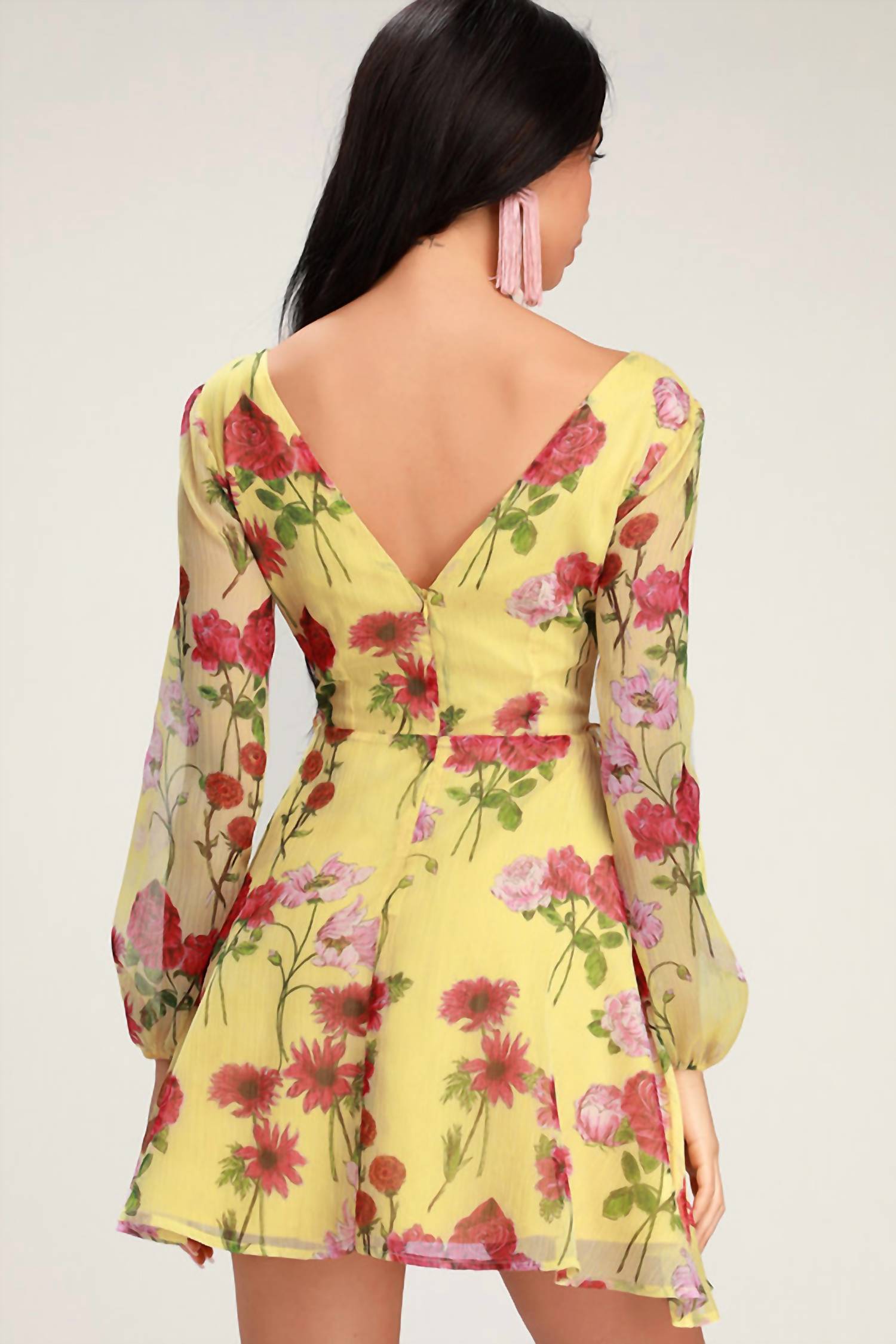Bb Dakota - Botanical Bae Floral Print Long Sleeve Dress