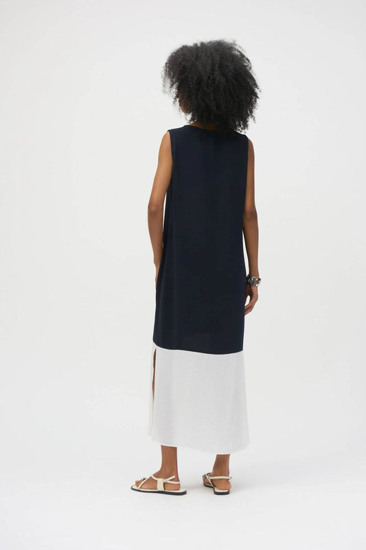 Joseph Ribkoff - Block V-neck Sleeveless Maxi Dress