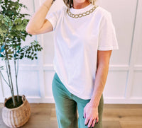 EXQUISE Harmony Tee Shirt in white - women's t-shirt - detail view