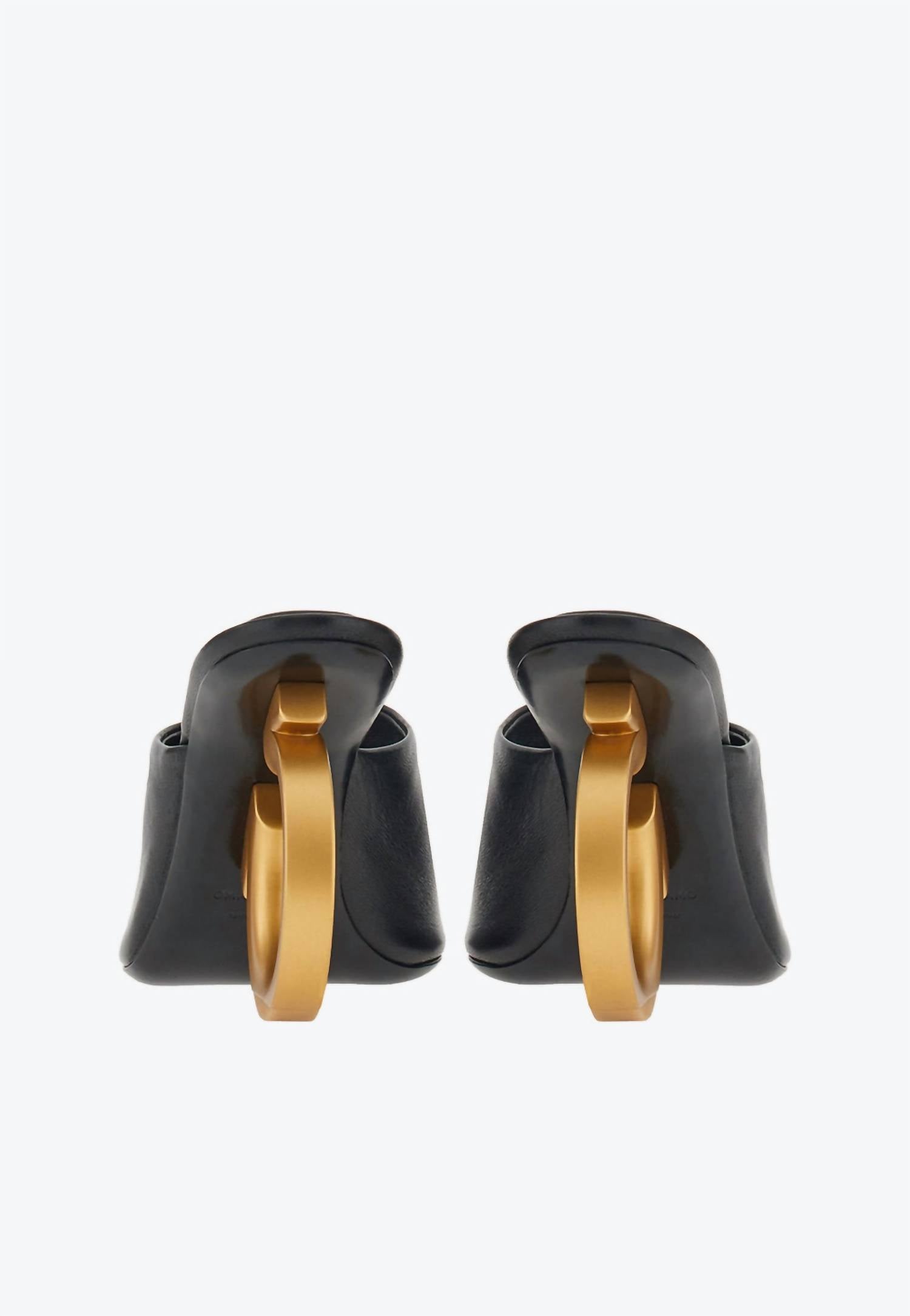 Salvatore Ferragamo - Women's Elina Gancini Heel Leather Mules